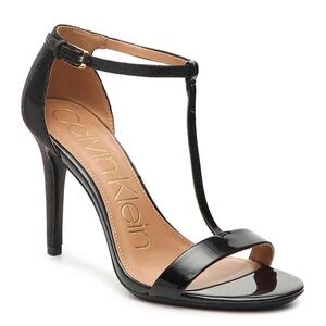 Calvin Klein Black T-Strap Heels
